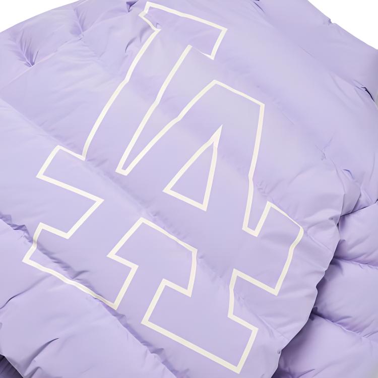 MLB Basic Logo Los Angeles Dodgers Logo Stand Collar Comfortable Bread Jacket Down Jacket Winter Unisex Jacket Light-Purple 3ADJB0116-07LDL