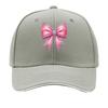Pink Glitter Rhinestone Bow Sparkle Ribbon Design Sandwich Baseball Cap Unisex Women Sun Cap Outdoor Workouts Hat