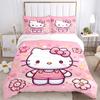 3pcs Hello Kitty's Sweet Adventure Printed Bedding Set, Soft and Comfortable Quilt Cover for Bedroom, Guest Room (1 Duvet Cover + 2 Pillowca