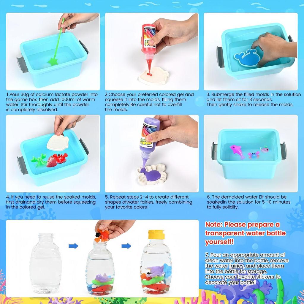Cross Magic Water Gel Toy Set: Handmade DIY Watercolor Doodle with Magical Water Babies.