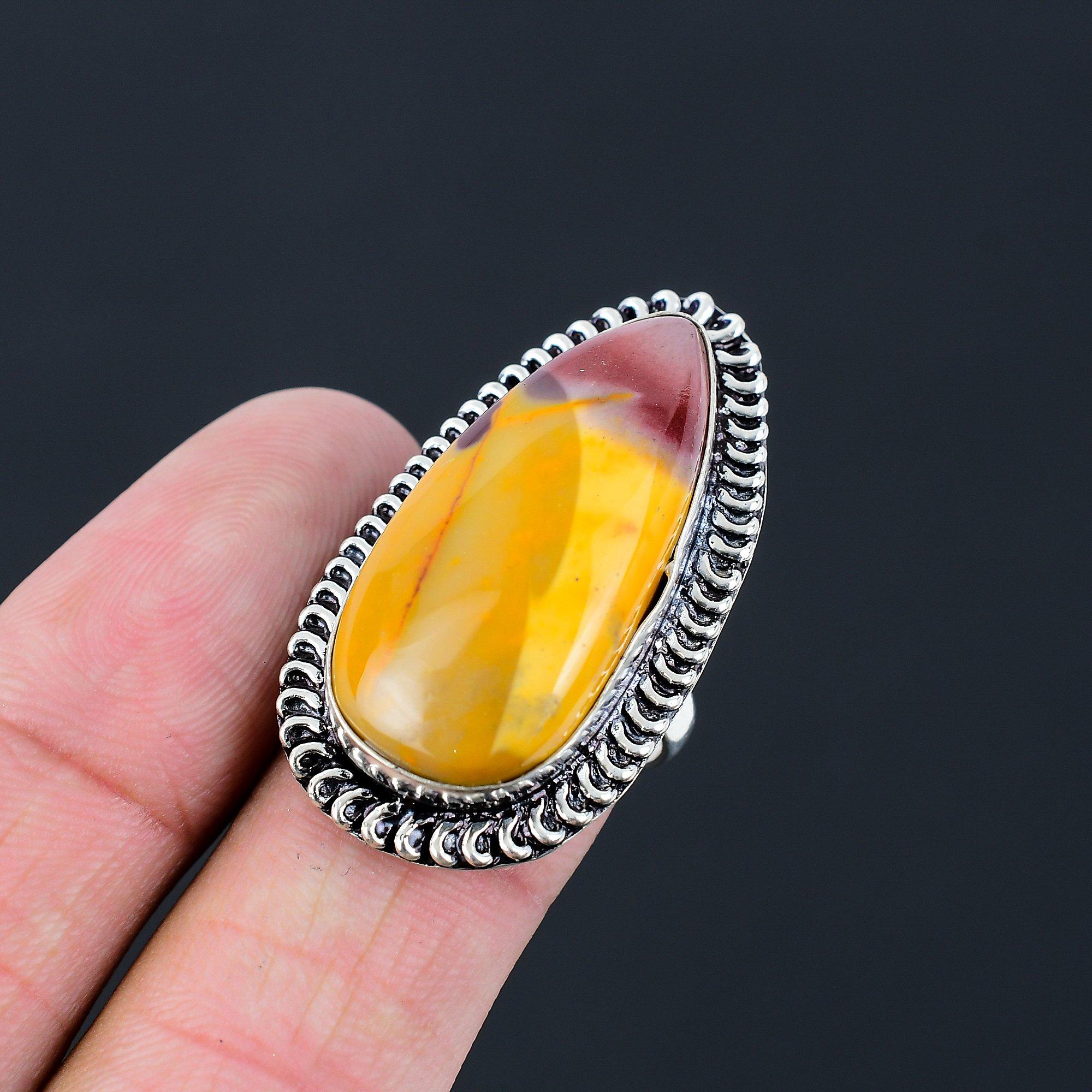 

Memorial Day Deal Mookaite Stone Sterling Silver Daughter Handmade Ring Size 8 8