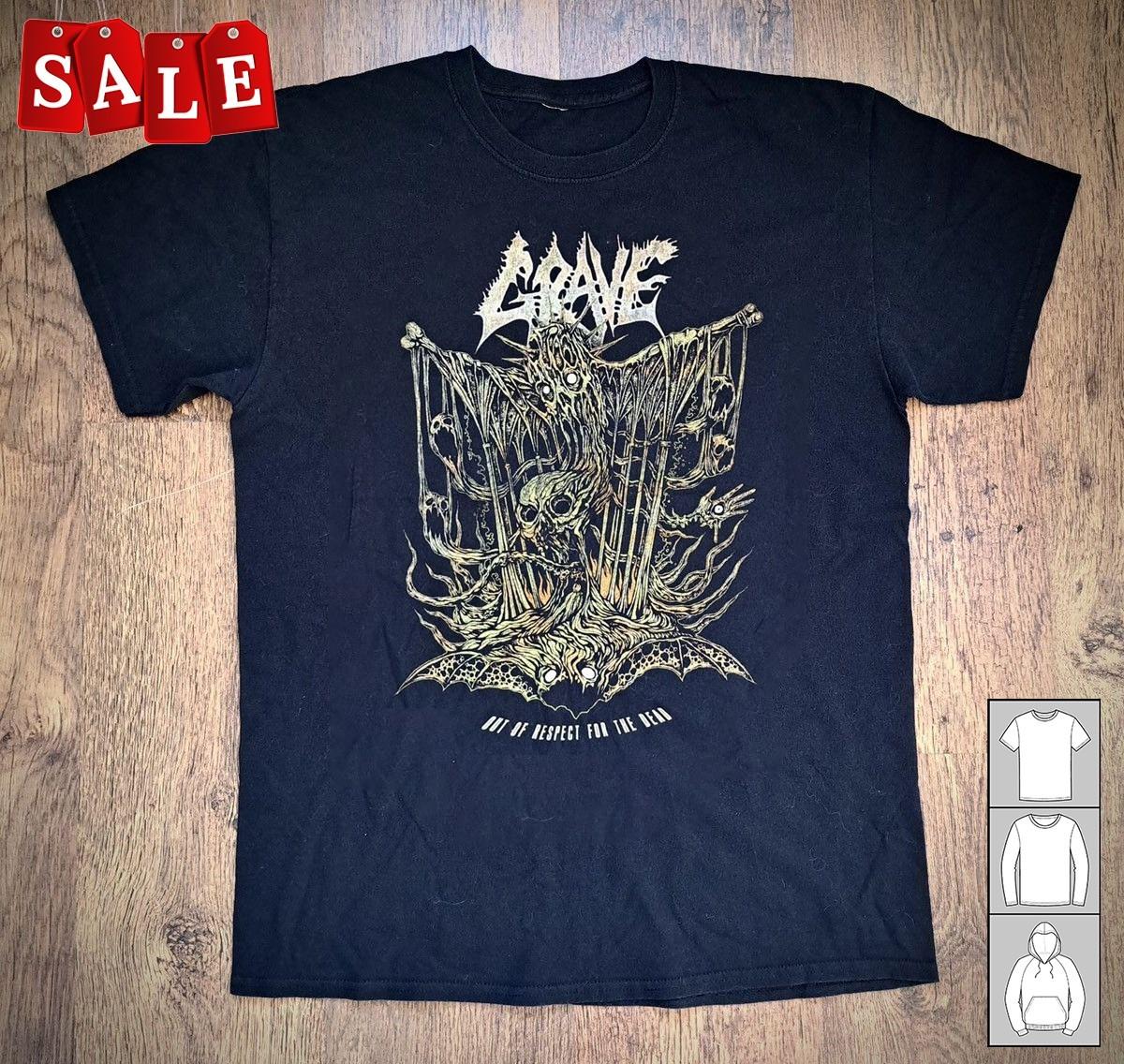 New GRAVE OUT OF RESPECT FOR THE DEAD Gift Family Black S-235XL Shirt LW1005 XXXL