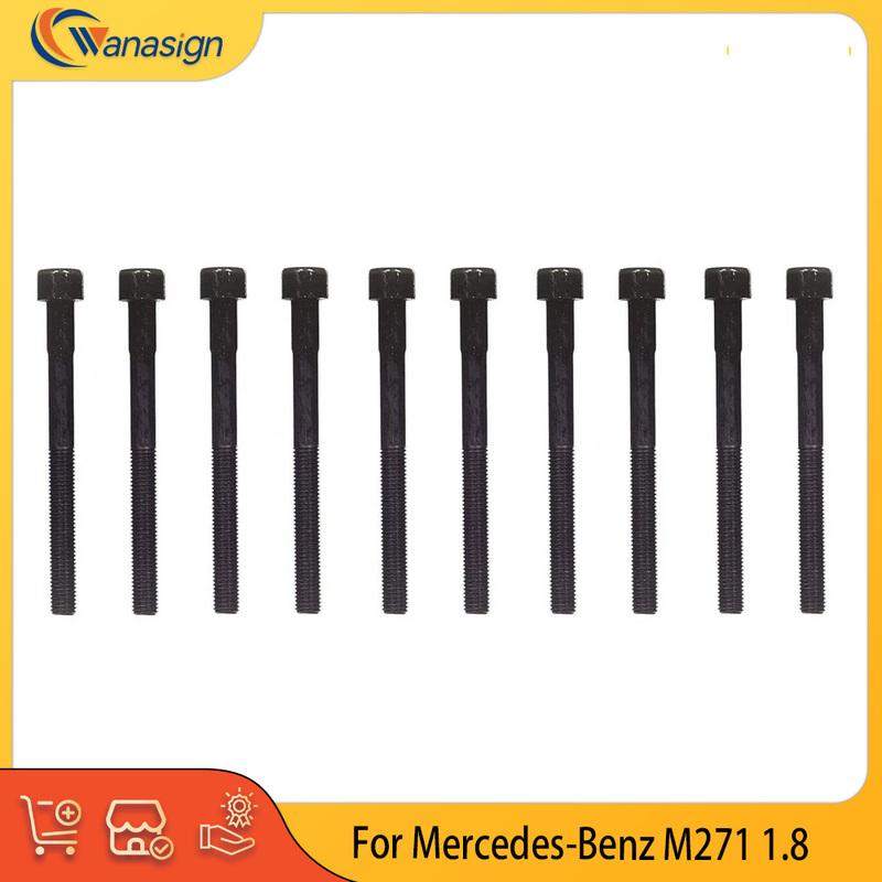 Engine Parts Cylinder Head Bolt Set Fit 1.8 L L4 Gas M271 For Mercedes-Benz 1.8L W204 W211 W212 C200 C250 SLK 2710160369