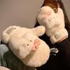 Cute Star Cat Plush Gloves Girls Winter Warm Plush Thickened Neck Student Outdoor Riding Gloves