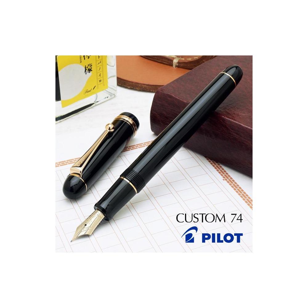 

Pilot Custom 74 Fountain Pen Black Soft Fine Nib FKKN-12SR-BSF Converter