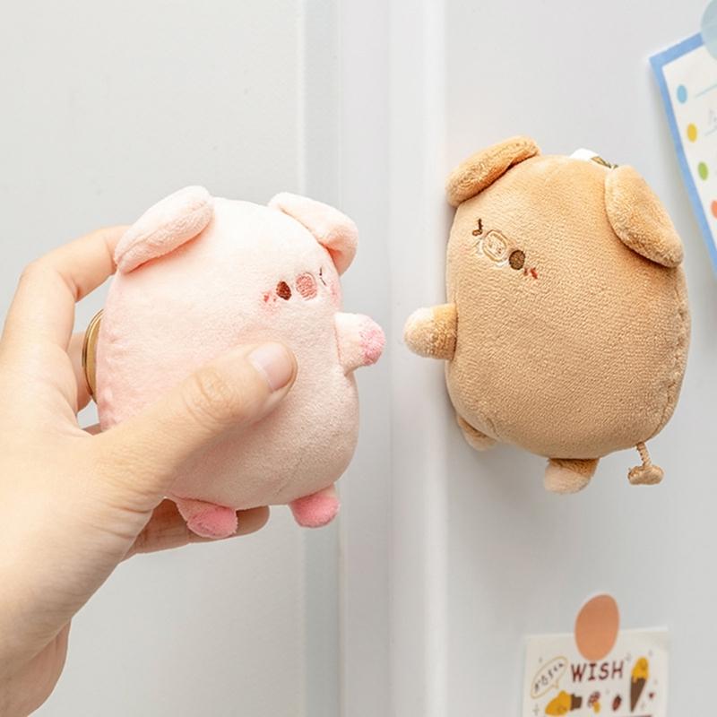 1 Paar Plüsch-Magnetisches Partner-Schwein Schlüsselanhänger Niedliches Plüschtier Kawaii-Mädchen Weihnachtsgeschenk Personalisierter Magnet Rucksackanhänger