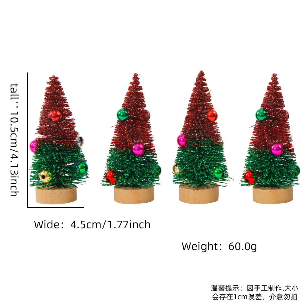 4pcs 10CM Mini Christmas Tree Gradient Colorful Christmas Small Cedar Lifelike Plastic Artificial Xmas Pine Tree Tabletop Orname