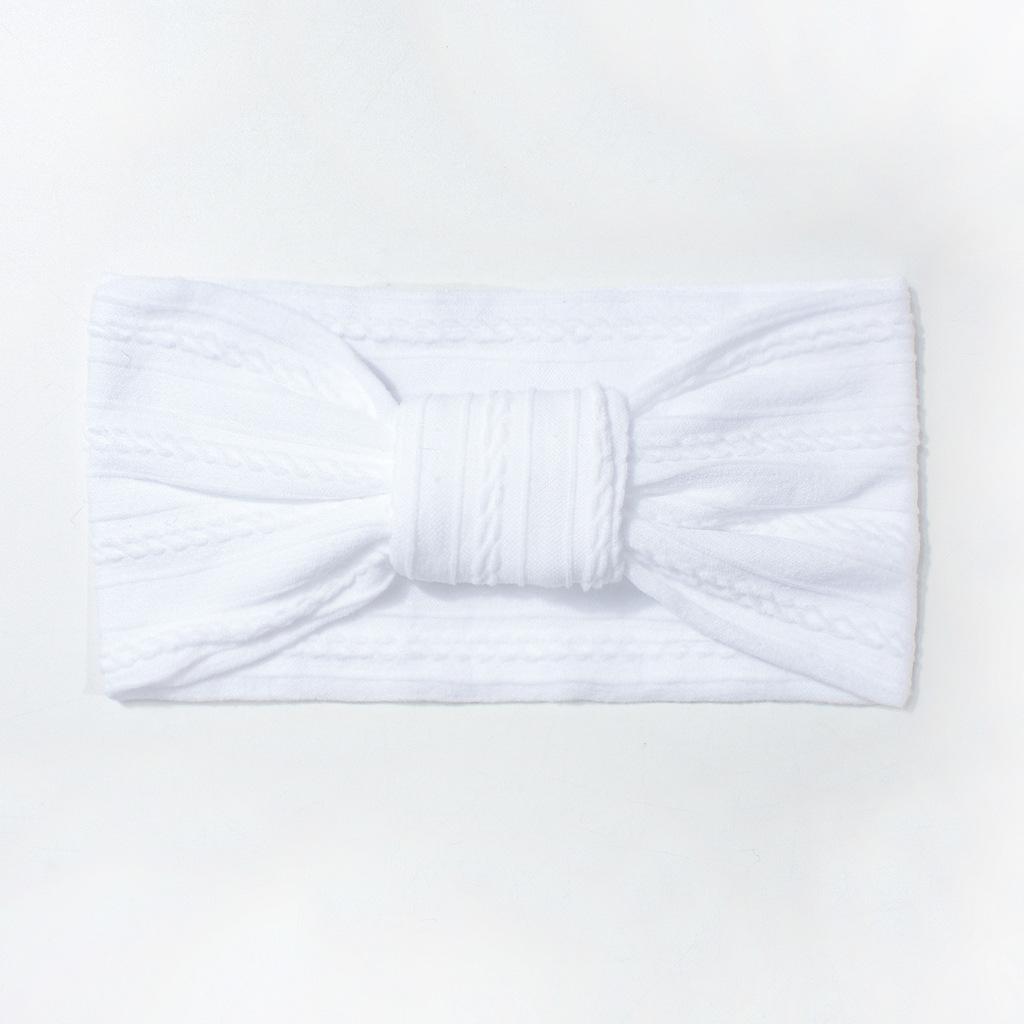 Cute Baby Cable Knit Headband Soft Nylon Hair Bows Stretchy Knotted Hairband Newborn Infant Toddler Turban Girl Accessories