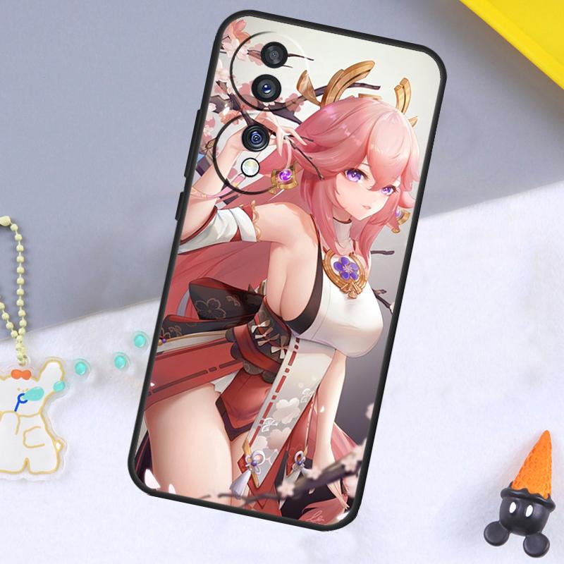 Genshin Impact Yae Miko Case For Huawei P20 P50 Pro P40 P30 Lite P Smart Z Nova 5T Cover For Honor 70 50 X7 X8 X9