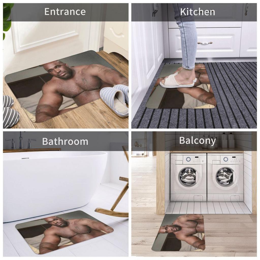 Big Dick Black Guy Meme Barry Woodses Anti-slip Doormat Floor Mat Carpet Rug for Entrance Home Bathroom Living room Footpad Mats
