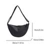Crossbody Bag for Women Half Moon Shape Hobo Bag Canvas Handbag(Black polka dot)