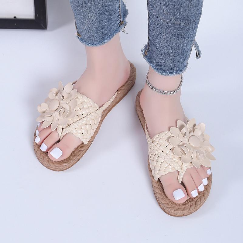 New Summer Women's Plus Size Floral Fashion Outdoor Beach Slide Sandals