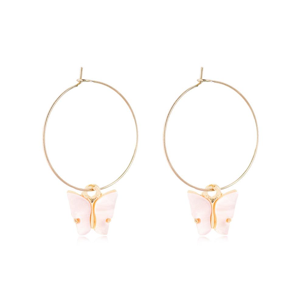 

Multicolor Trendy Alloy Butterfly Earrings For Women Casual Street Style Nude Pink