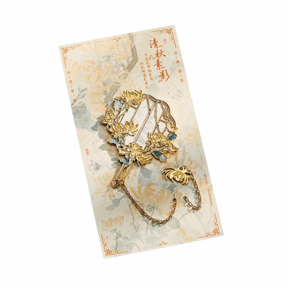 Bronzing Hollow Bookmark With Tassel Floral Bookmark Exquisite Design Metal Bookmark Book Club