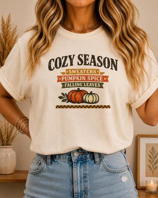 Vintage Cozy Season Pumpkin Spice T-Shirt: Retro Autumn Pumpkin Graphic Tee
