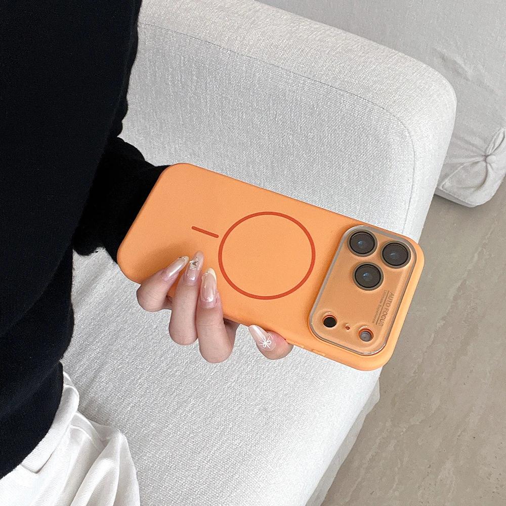 Fortschrittliche Flüssig-Handyhülle für iPhone 17 16 14 15 Pro Max Magnetisches Laden Glas Linsenschutz Silikon Paar-Set