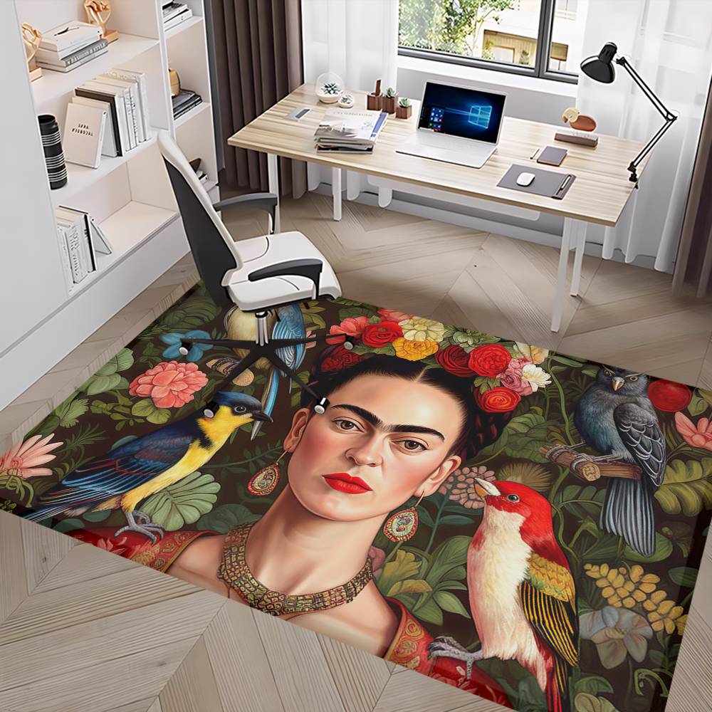 Tappetino Vintage Artista F-Frida K-Kahlo Stanza dei Bambini Decorazione Camera da Letto Balcone Tappetino Antiscivolo Tappetino Ingresso Tappeto