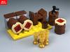 MOC Bricks Wine Barrel Model Action Figures Corner of Cellar Kitchen Scene Building Blocks Assembled Kids Toys