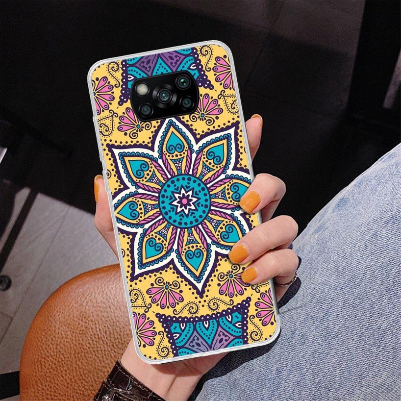Totem Mandala Colorful Flower Phone Case For Xiaomi Poco X7 X6 X5 Pro F7 Ultra Redmi 15C 15 13C 13 12C 12 10 10A 10C 9 9A 9C 9T