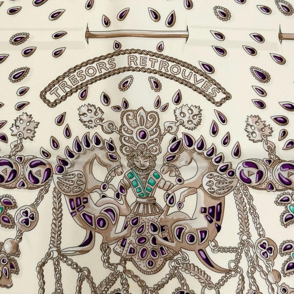Excellent HERMES scarf TRESORS RETROUVES Hidden Treasures Multi silk Women Used