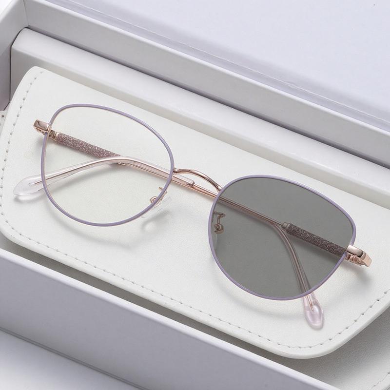 

Модные очки-хамелеоны «кошачий глаз» для близорукости, простые и элегантные, с защитой от синего света, очки для уличной фотографии, диоптрии до -4.0 -1.0 красный