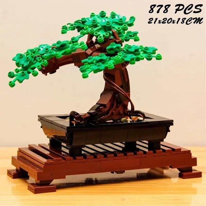Miniso Disney Creative Fit Legoin 10281 Bonsai Tree Flower Bouquet Building Blocks Model  Plant Potted Bricks Toys for Kids Gift