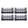 Terminal Strip Dual Row Screw Clamp High Current Wire Terminal Block with Cover 600V 25A 4pcs 4 Position (2504)