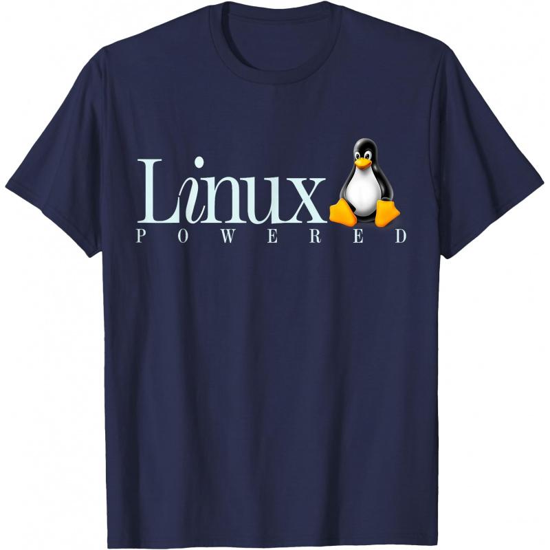 Funny Linux Os Powered by Linux Penguin 0414 Developer Gift t shirt for Software Engineer Graphic clothes All size Tops S6XL S