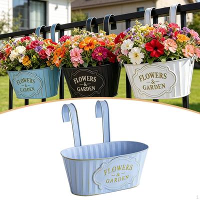 Hängender Blumen-Eisen-Eimer Pflanzgefäß Behälter Metallstruktur Geeignet für den Hinterhof