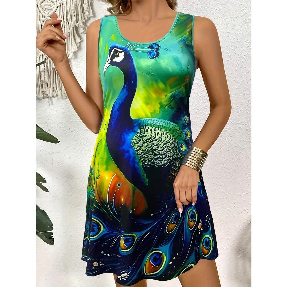 Women'S Gothic Punk Casual Dress Round Neck Sleeveless A-Line Midi Dress with 3D Skull Mushroom Print Woman Clothing Y2k Clothes