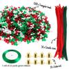 1500 Pieces Triangle Beads Christmas Beaded Decoration Set  For Xmas Craft Wreath Tree Decor