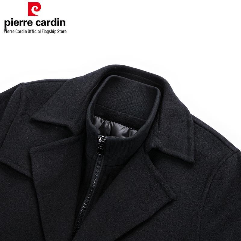 Pierre Cardin Men's Detachable Goose Down Wool Coat