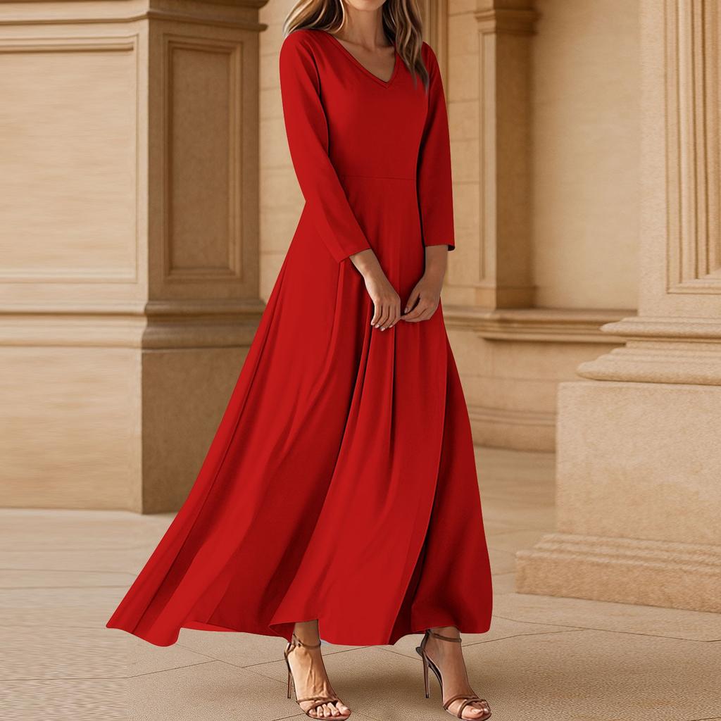 Dresses For Womens Vintage Tunic Waisted Midi Dress Summer Casual  3/4 Sleeve Dress