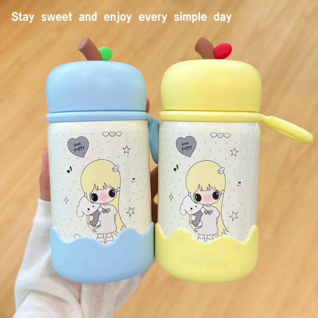 Cartoon Blonde Girl Thermos Cup Ins Girl Portable Water Cup Student Commuting High Value Drinking Water Cup