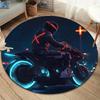 Cool motorcycle Round Area Rug,Carpet Rug for Living Room Bedroom Sofa Playroom Decor,Non-slip Floor Mat