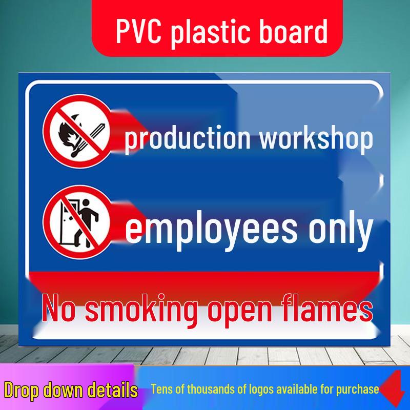 No Smoking or Open Flames Warning Sign - Electric Shock Caution for Construction Sites