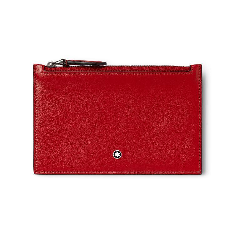 

Montblanc Meisterstück Signature Print Zipper Leather Card Holder Men Accessories Red 129908 Box(Basic Set+Box)