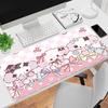 Gaming Mouse Pad Antislip Stitched Edges Pink Cute Cartoon Artwork Print Keyboard Pad for Gamer Home Office Desk Mat