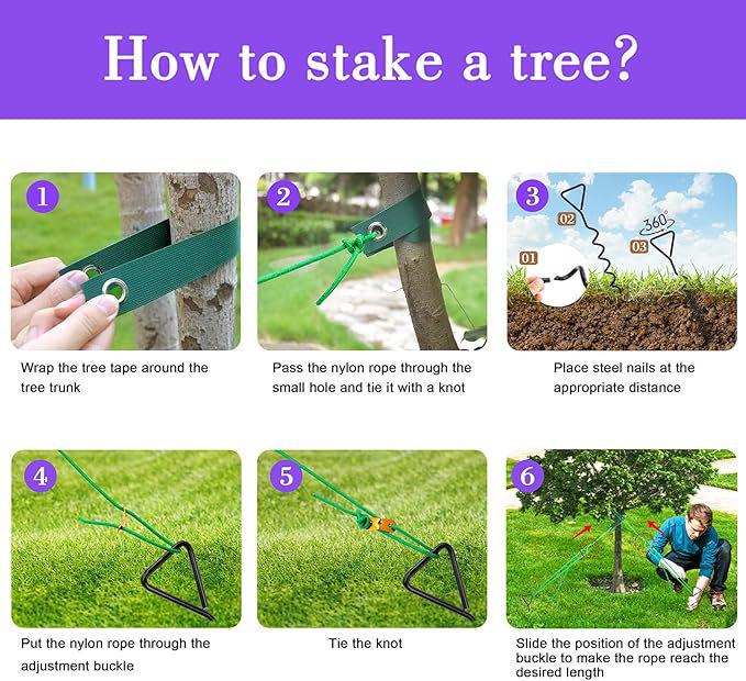 Spiral Tree Stake Kit - Heavy Duty Support Set