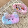 Colorful Pencil Case Plush Pencil Cases For Girls Trousse Cute Bow Kalemlik School Supplies Pencil Pouch