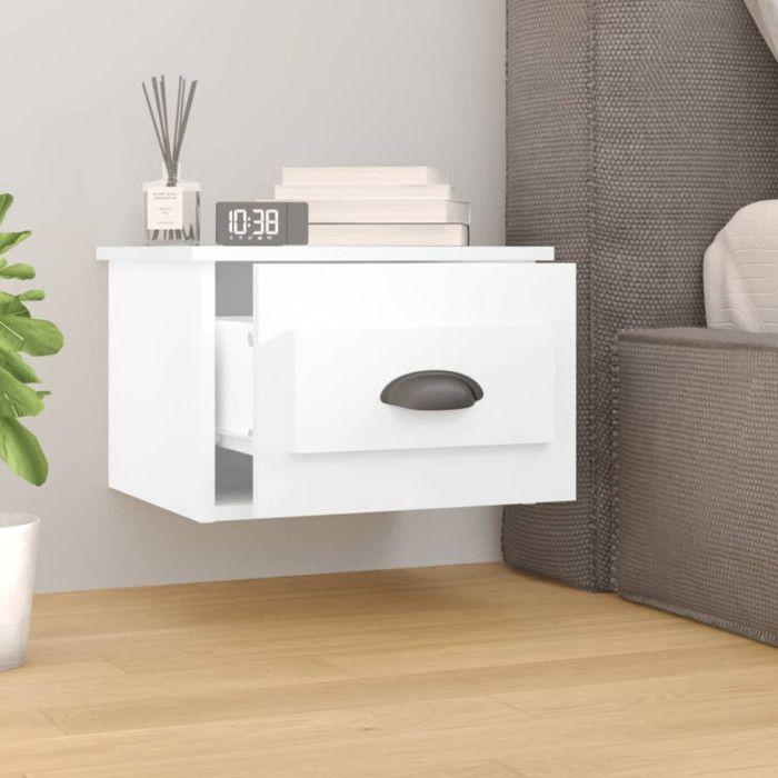 VidaXL Tables de chevet murales 2 pcs blanc 41,5x36x28 cm 816377