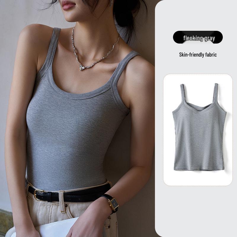 

Женский топ-майка без рукавов с защитой от просвечивания - Летняя базовая одежда для улицы и дома, Покрытие боковых жировых складок XL (120-140)