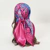 New Painting Style Female Luxury Square Scarf for Women Silk Satin Shawl Hijab Casual Soft Wrap Hair Band Ribbon Headband Turban