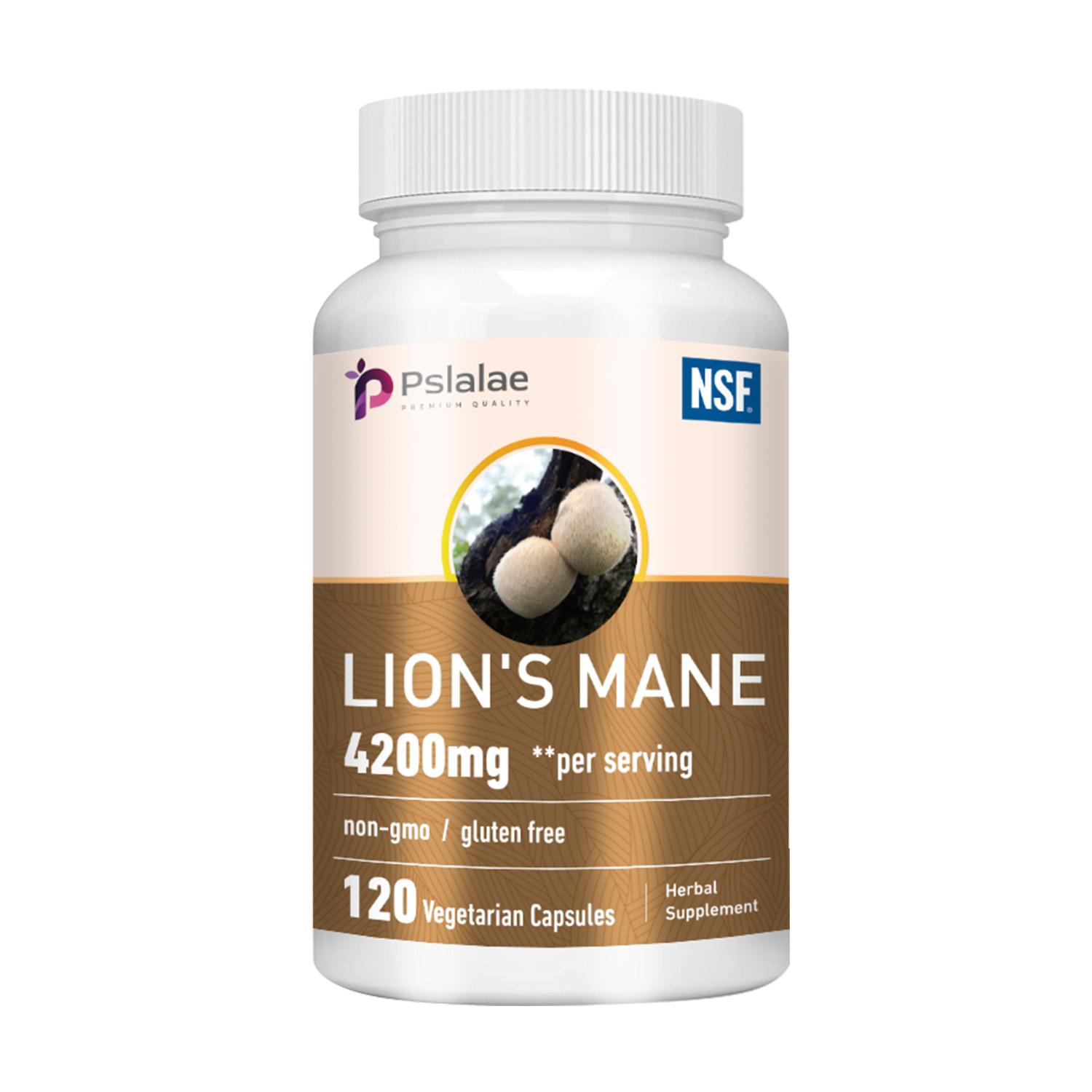Pslalae Lion s Mane Mushroom Supplement, Contains Lion s Mane Mushroom Extract, 4200 mg, Suitable for Adults 120*1