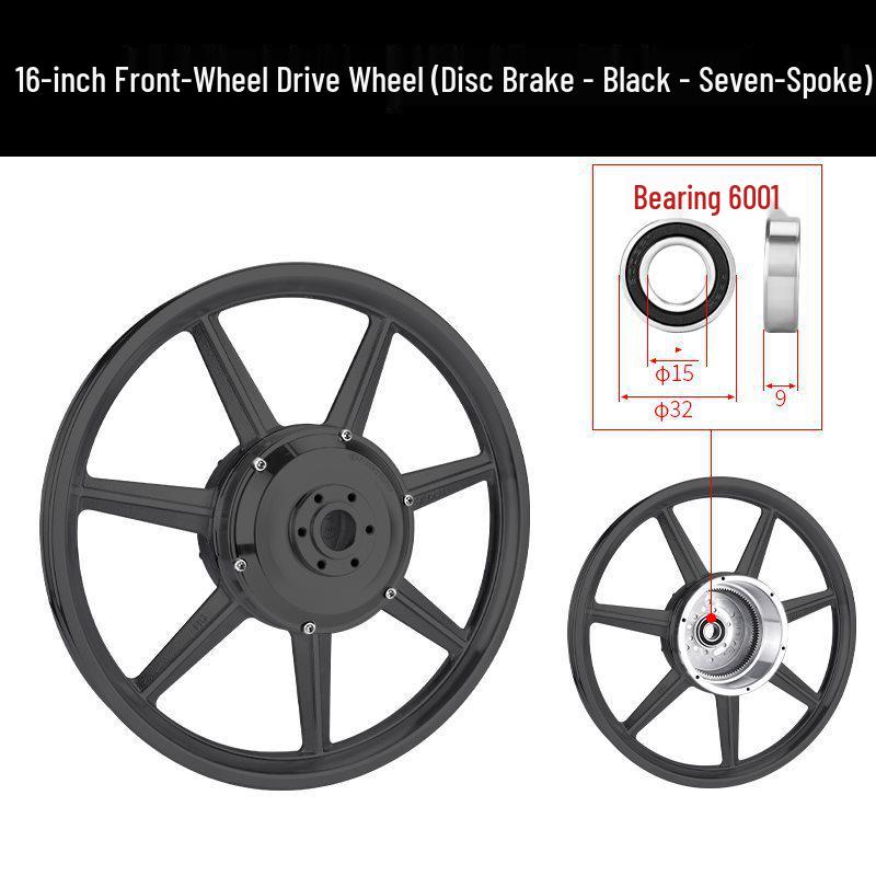 Electric Folding Bicycle Wheel Hub Motor with 12/14/16-inch Aluminum Alloy Disc Brake for Front and Rear Drive