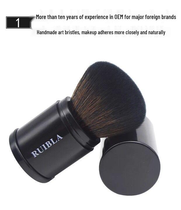 

Маленькая пухленькая портативная выдвижная кисть для макияжа - смола, инструмент для румян и рассыпчатой пудры чёрный