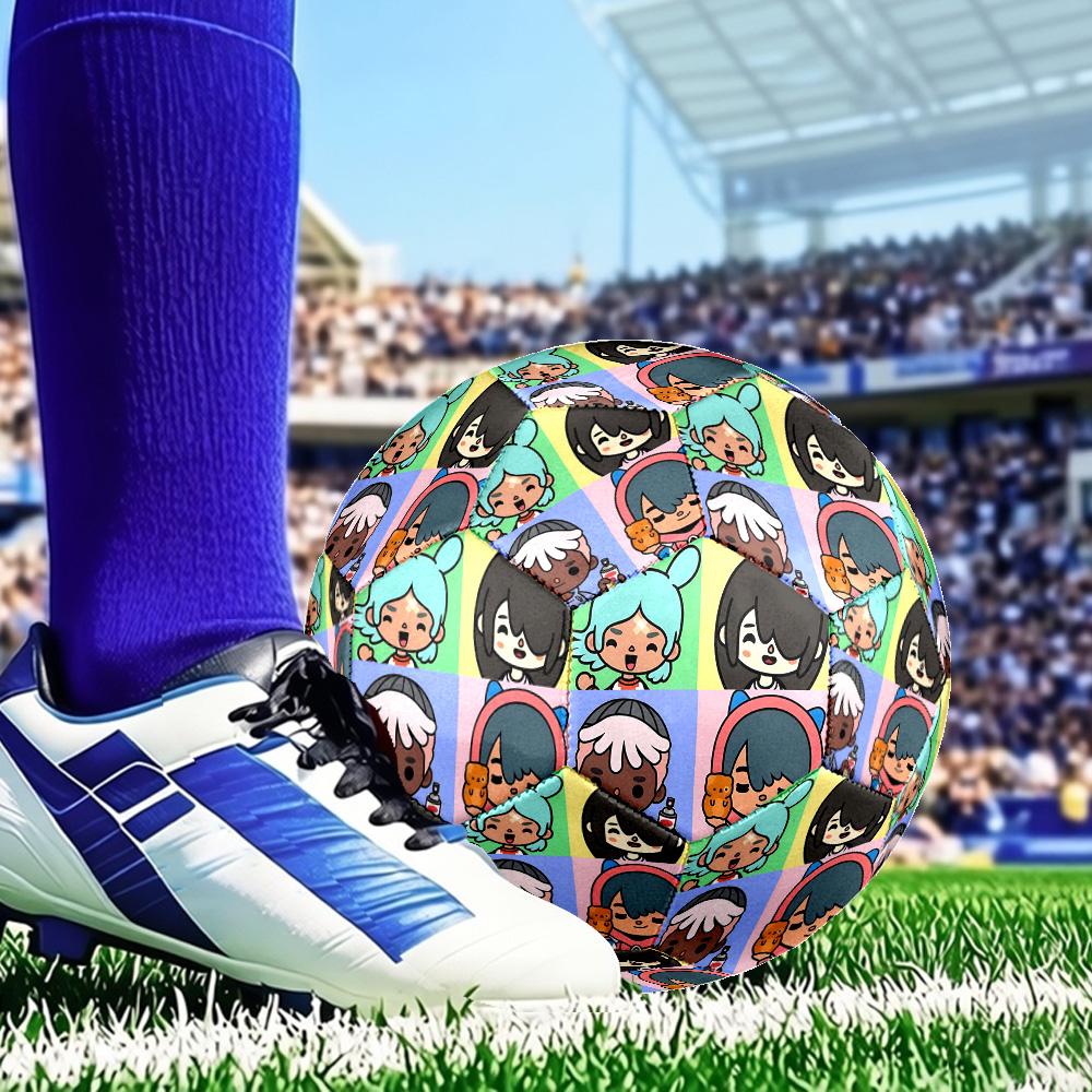 Toca Boca Game Characters In Grid Size 5 Soccer Ball, Suitable for Training and Matches, High-Elasticity, Wear-Resistant Material Gift for Fan