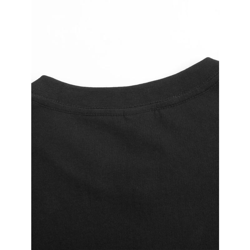 Europäische Größen Herren T-Shirt Camouflage Totenkopf Aufdruck Schwarzes T-Shirt, Lässiges T-Shirt mit Rundhalsausschnitt, Geeignet für den Sommer, Atmungsaktiv, Schweißabsorbierend, Weich