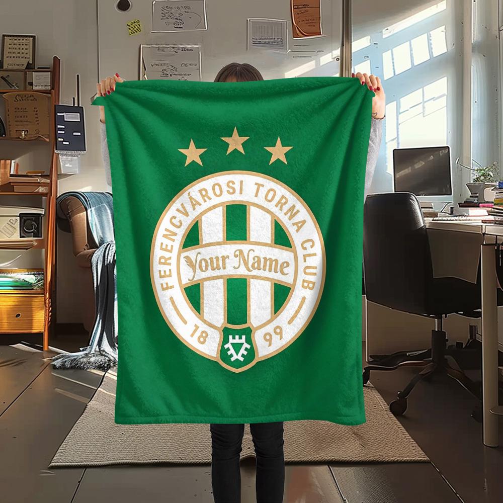 1 Stück Ferencv Rosi Torna Club Fahne Benutzerdefinierter Name Gemustert Flanell Decke Geeignet für Alle Jahreszeiten Für Heimdeko Wärme Und Komfort Geschenke Feiertagsgeschenk