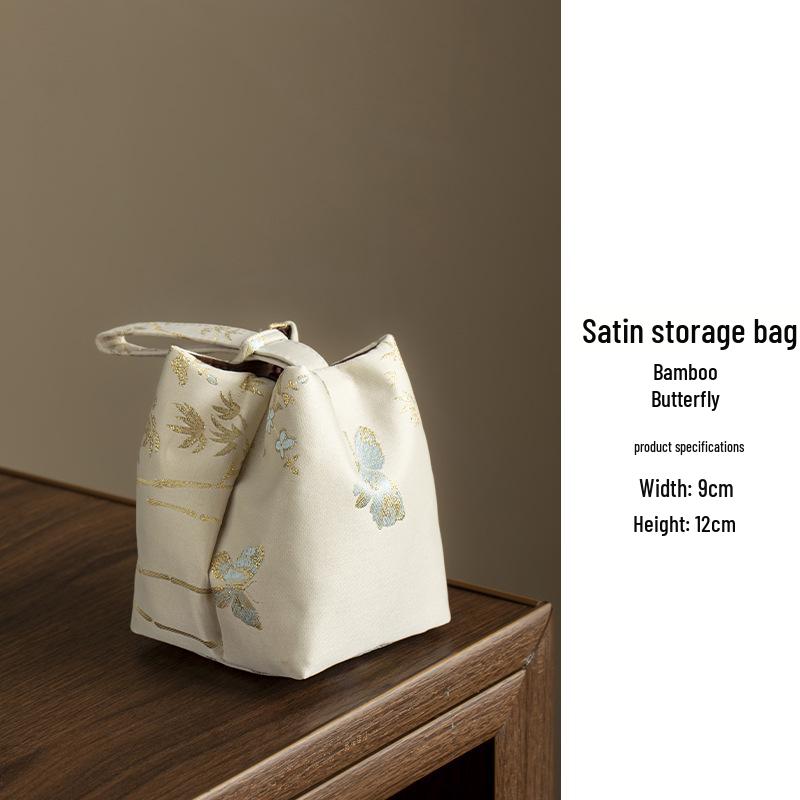 Portable Fabric Bag for Tea Set and Accessories - High-End Chinese Design